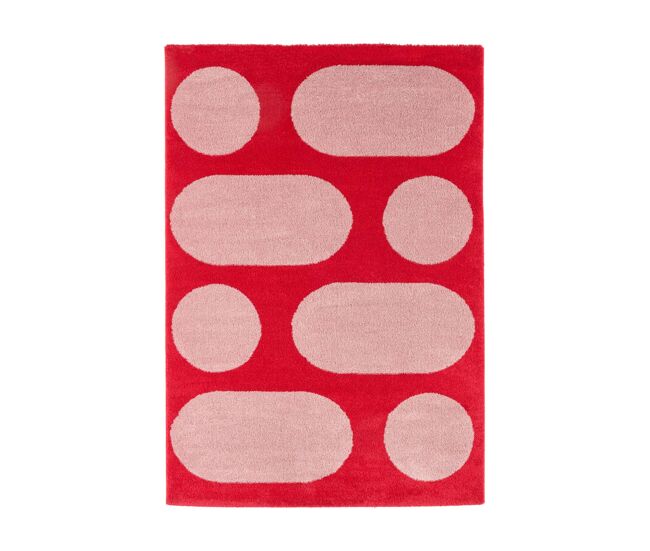 Tapete de interior com padrão moderno, joyce, vermelho, 160x120x2 cm