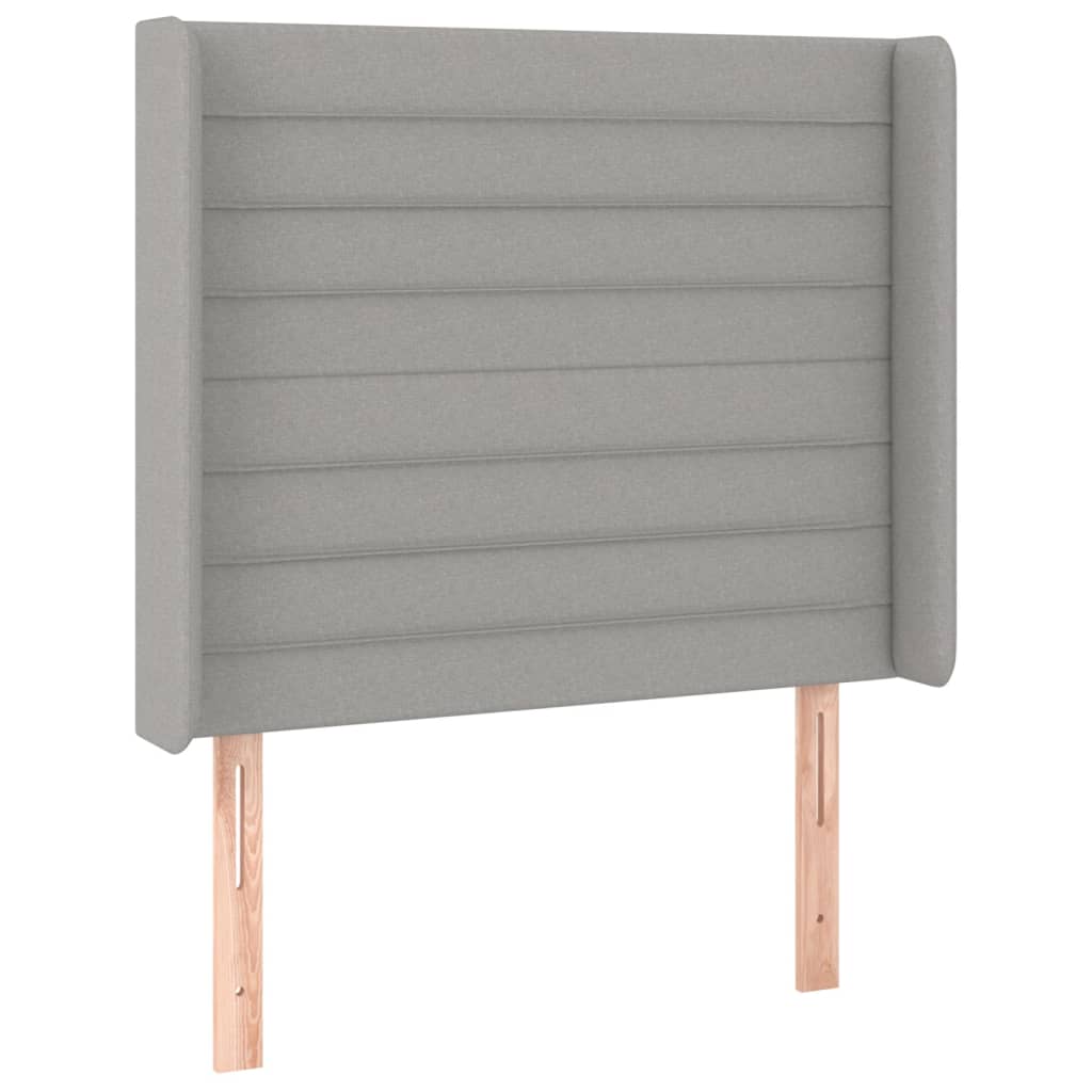 Vidaxl cabeceira cama c/ abas tecido 103x16x118/128 cm cinzento-claro