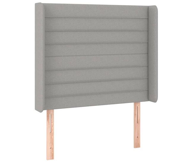 Vidaxl cabeceira cama c/ abas tecido 103x16x118/128 cm cinzento-claro