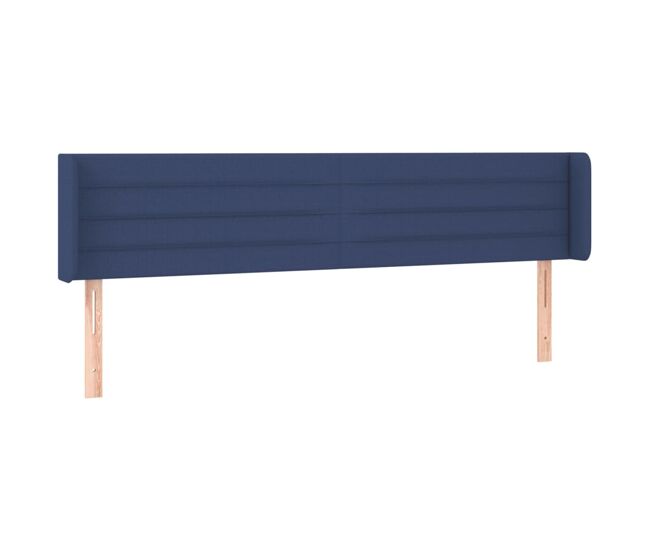 Vidaxl cabeceira de cama c/ abas tecido 203x16x78/88 cm azul