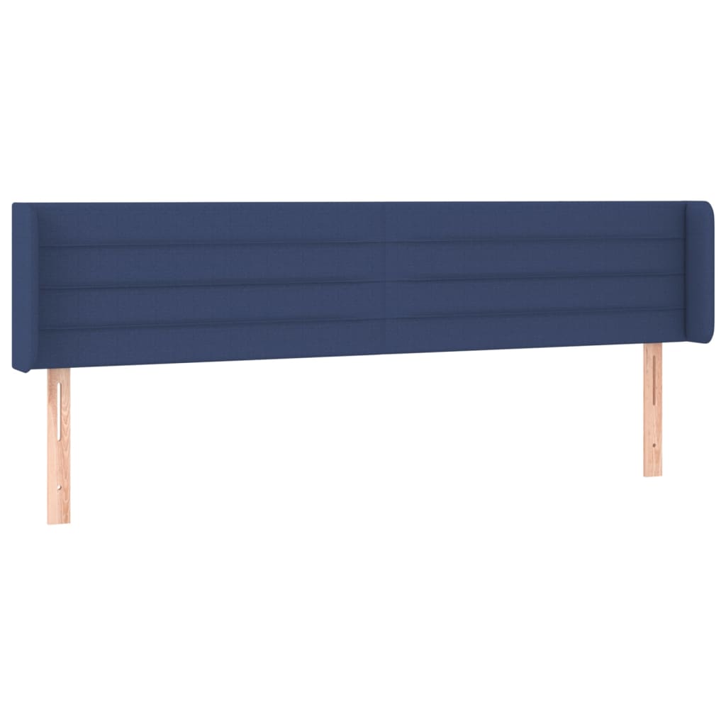 Vidaxl cabeceira de cama c/ abas tecido 163x16x78/88 cm azul
