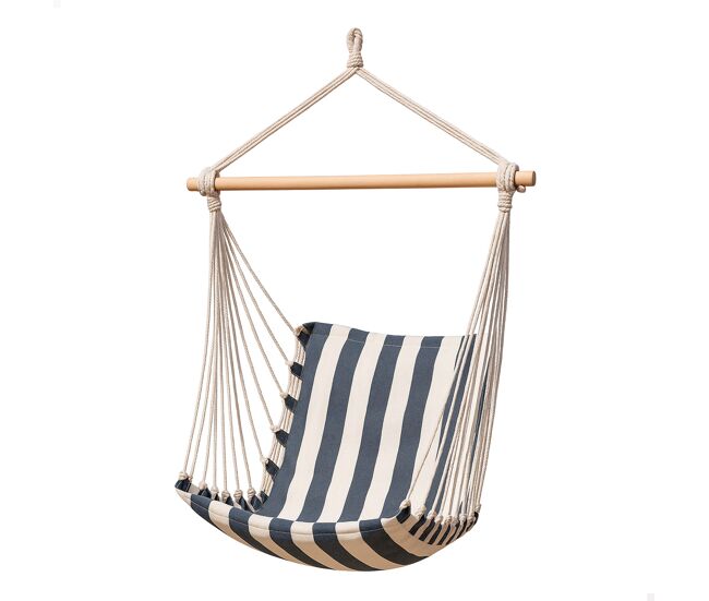 Aktive cadeira suspensa listrada 90x55x125 cm com suporte de madeira