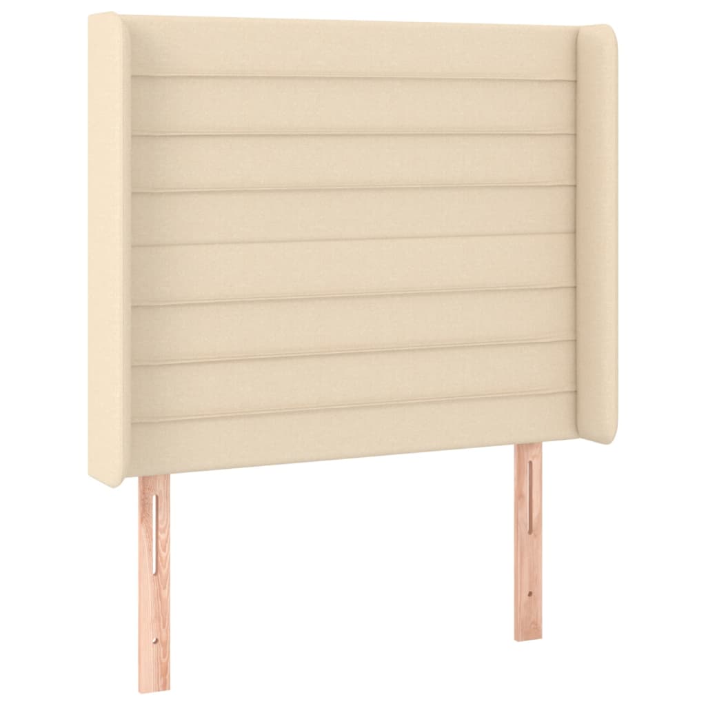 Vidaxl cabeceira de cama c/ abas tecido 93x16x118/128 cm creme