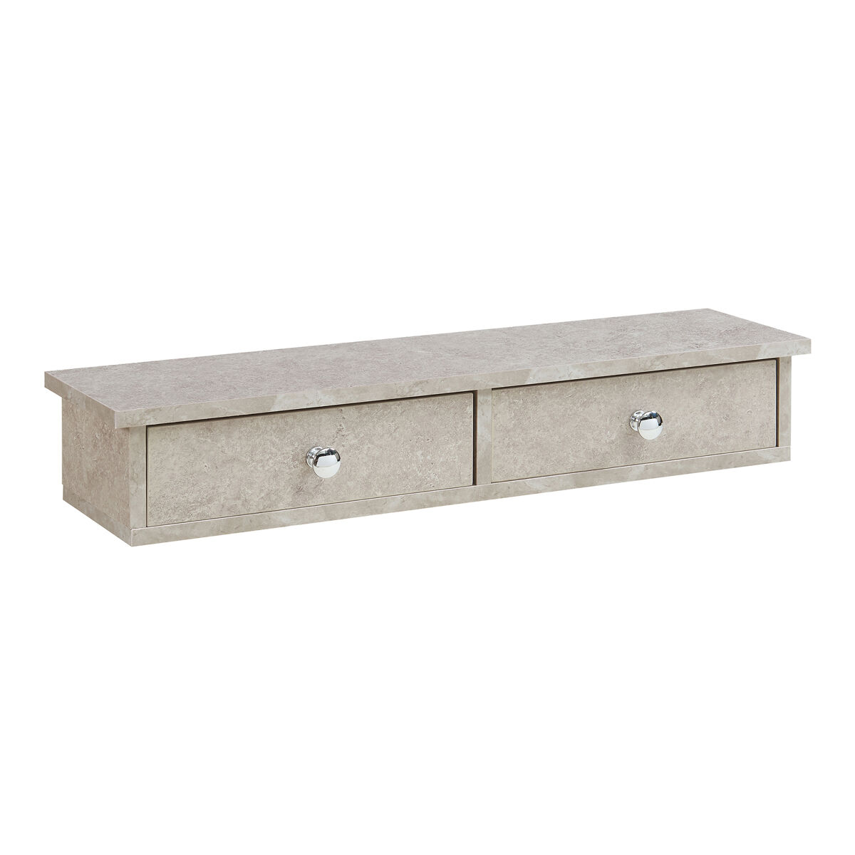 Prateleira de parede geeste com 2 gavetas 60x15x10cm aspeto de betão claro [en.casa]
