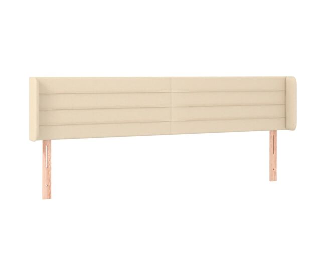 Vidaxl cabeceira de cama c/ abas tecido 203x16x78/88 cm creme