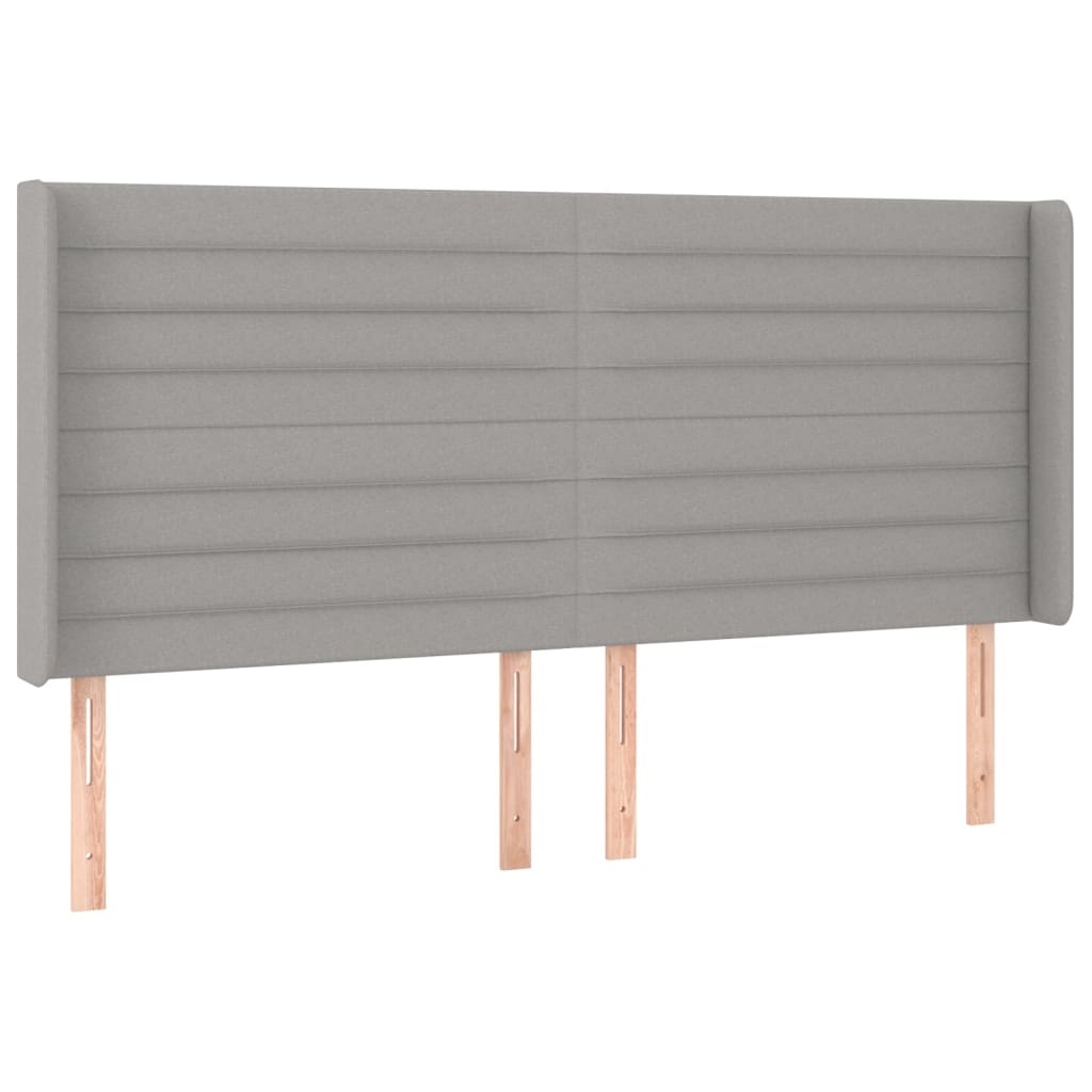 Vidaxl cabeceira cama c/ abas tecido 163x16x118/128 cm cinzento-claro