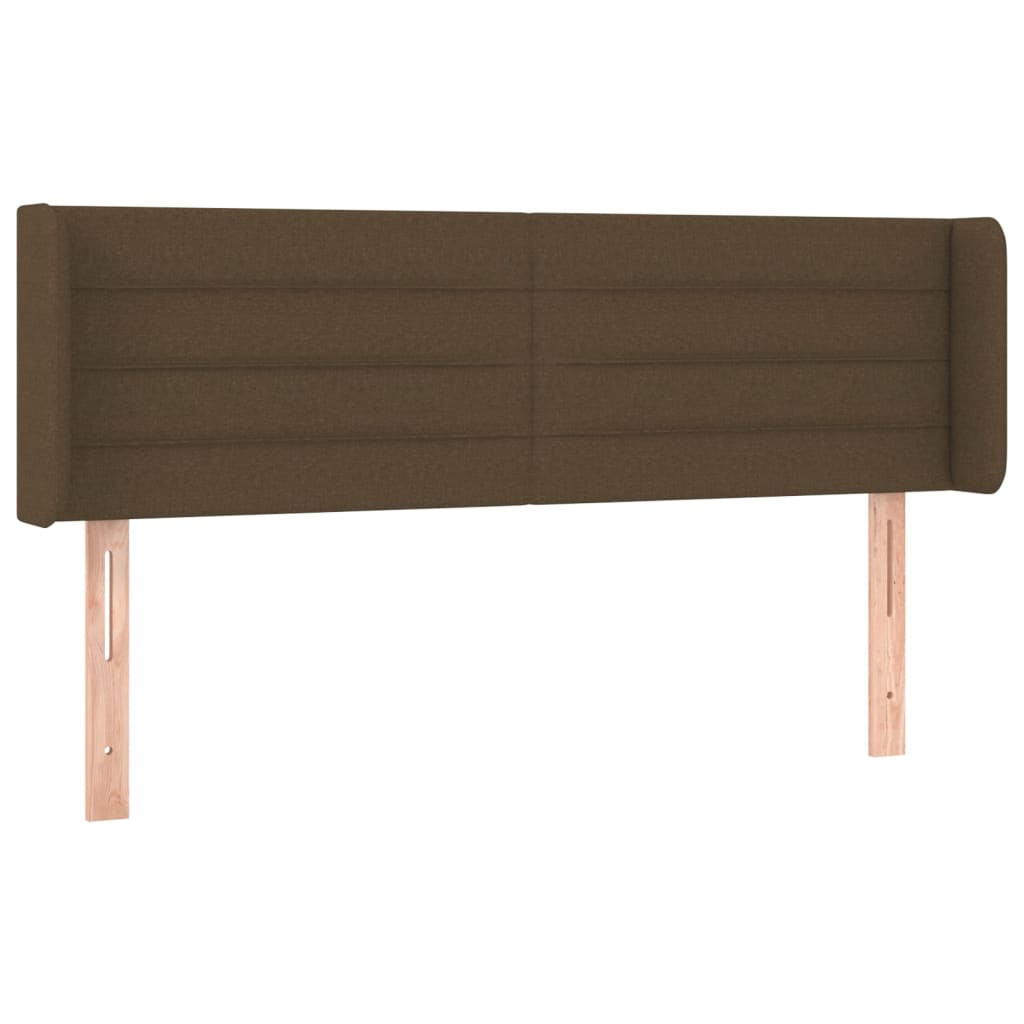 Vidaxl cabeceira de cama c/ abas tecido 147x16x78/88cm castanho-escuro