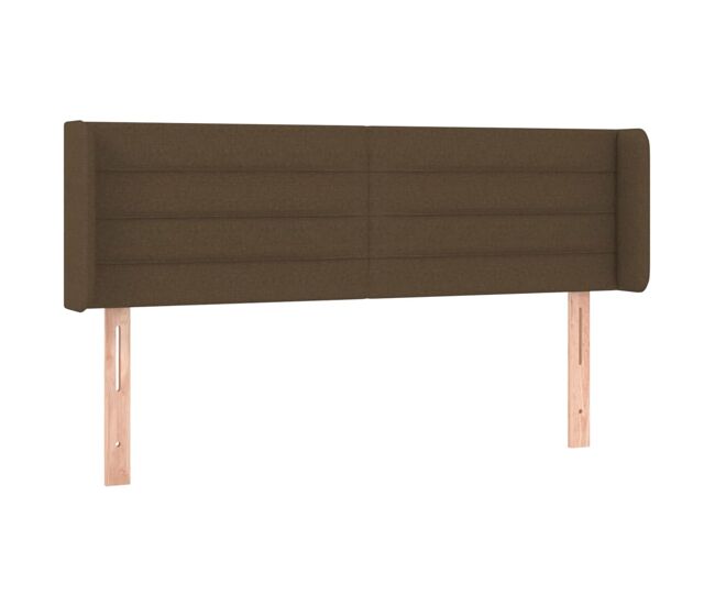 Vidaxl cabeceira de cama c/ abas tecido 147x16x78/88cm castanho-escuro