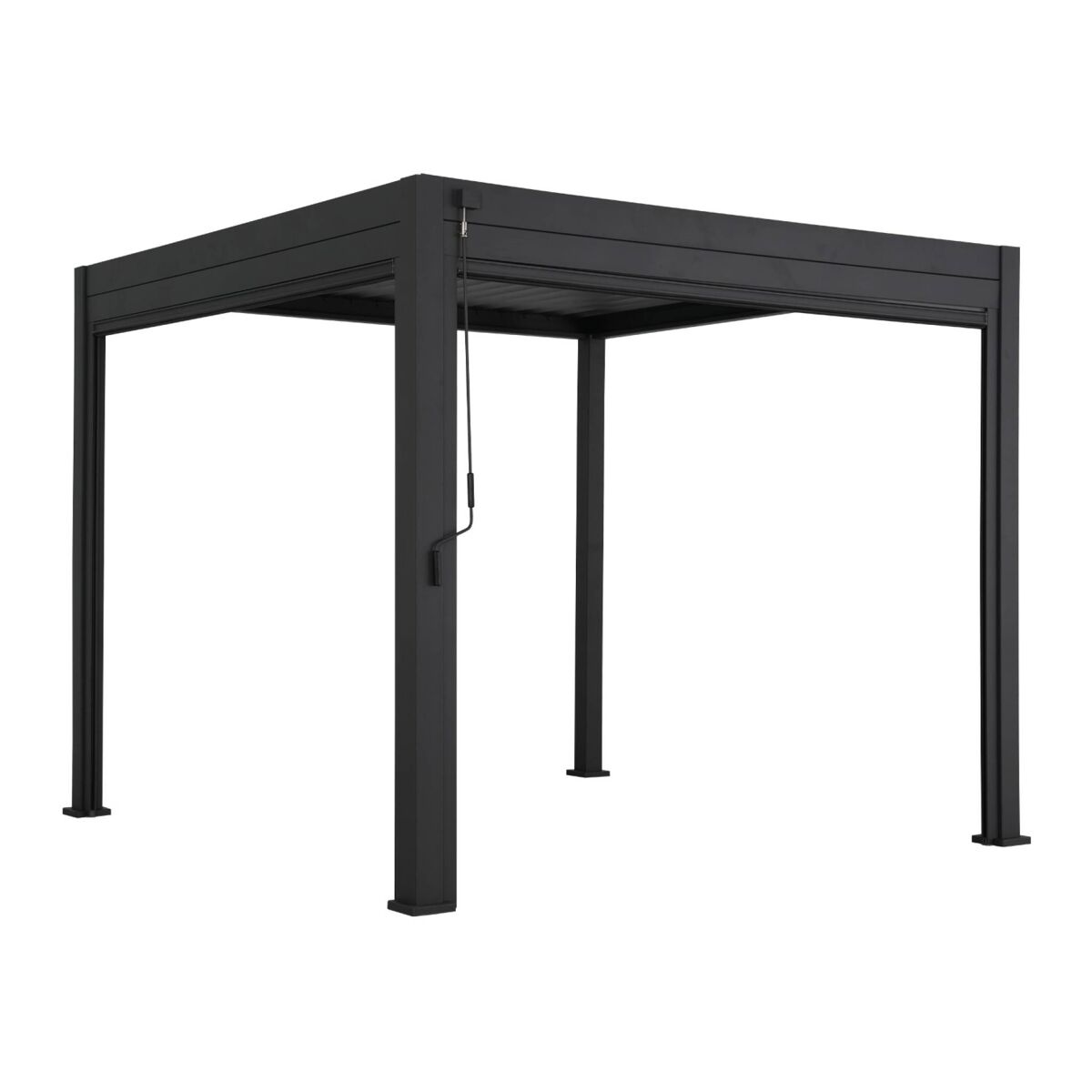 Pérgola bioclimática de alumínio triomphe 3x3m v2 + 2 toldos 3m, triomphe 3x3m + acessórios, antracite, 301x301x250 cm