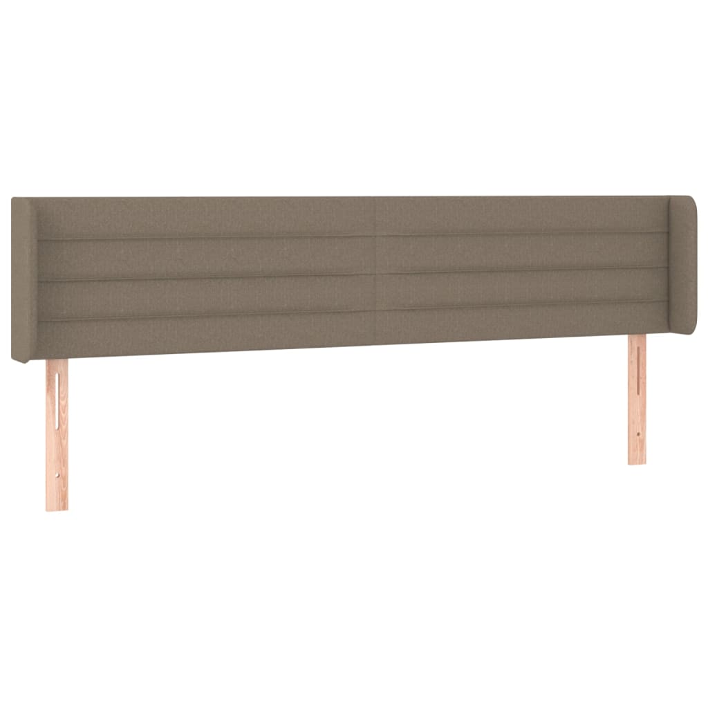 Vidaxl cabeceira cama abas tecido 203x16x78/88 cm cinzento-acastanhado