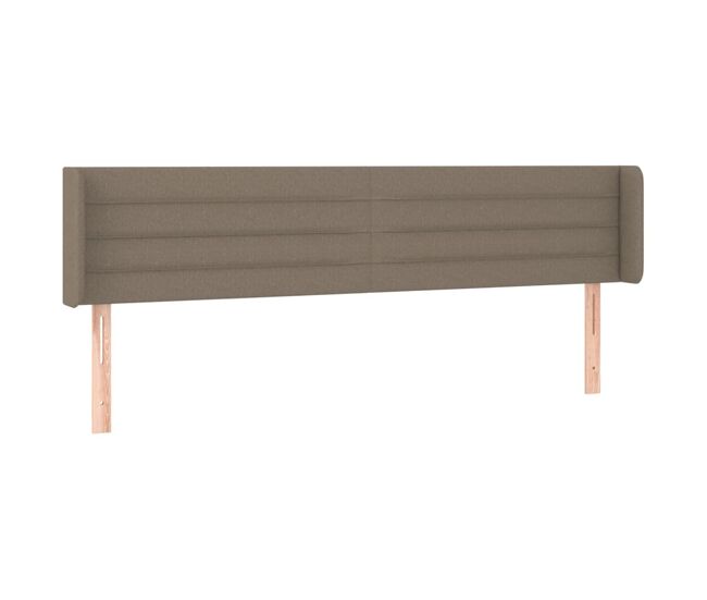 Vidaxl cabeceira cama abas tecido 203x16x78/88 cm cinzento-acastanhado
