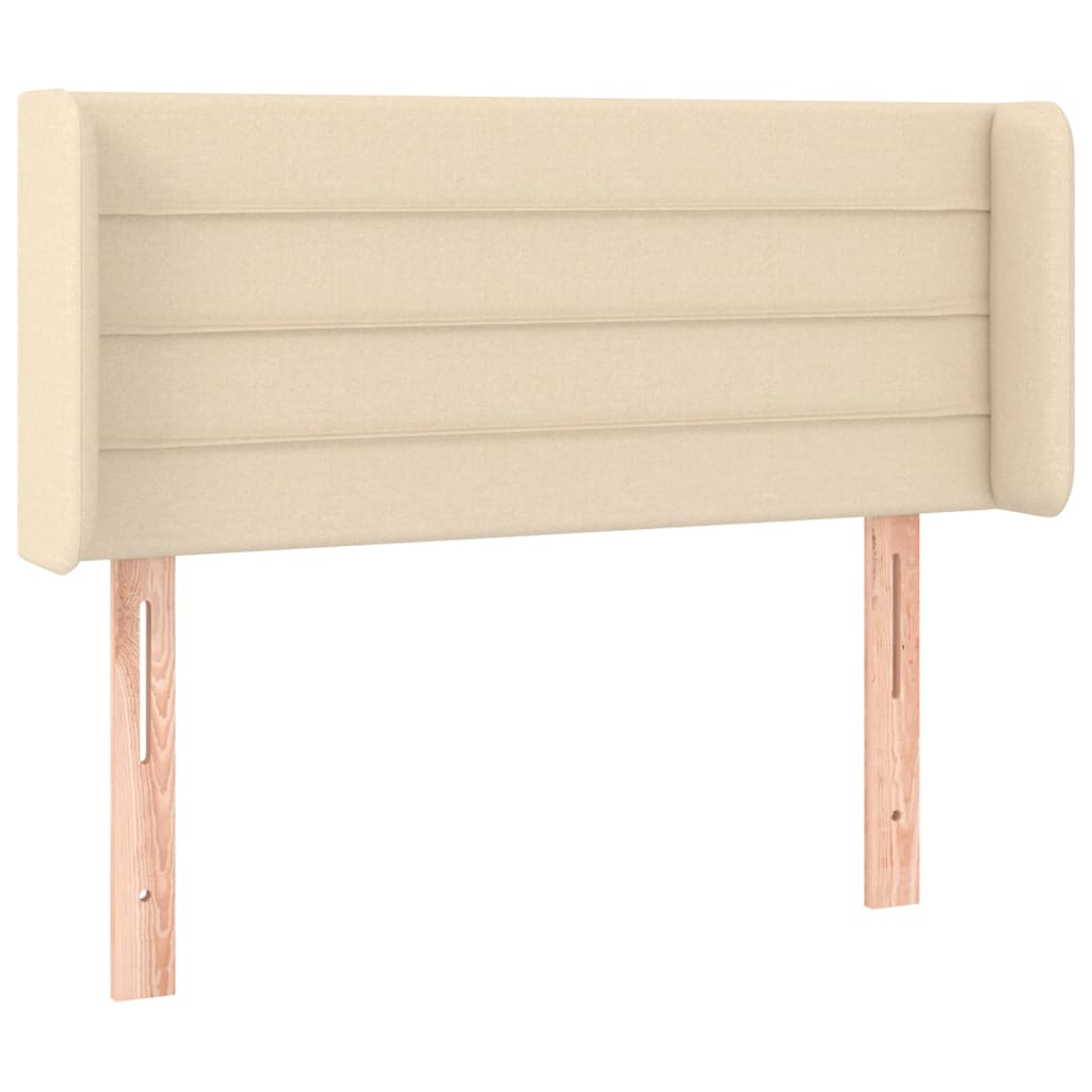 Vidaxl cabeceira de cama c/ abas tecido 93x16x78/88 cm creme
