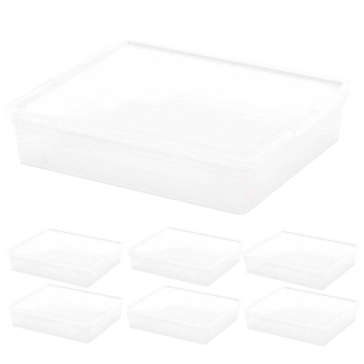 Curver Pack de 7 caixas de arrumação com tampa C-Box