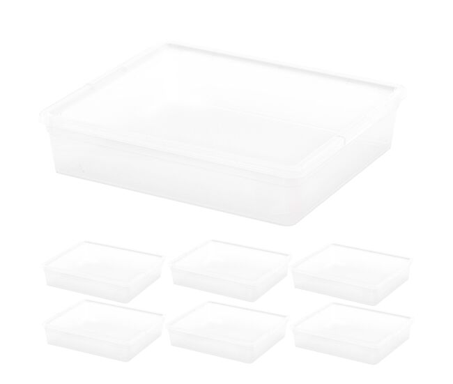 Curver pack de 7 caixas de arrumação com tampa c-box 9l transparente
