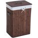 Cesto de Roupa Bambu, PU e Lona HOMCOM Cesto de Roupa Bambu, PU e Lona HOMCOM Castanho