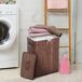 Cesto de Roupa Bambu, PU e Lona HOMCOM Cesto de Roupa Bambu, PU e Lona HOMCOM Castanho