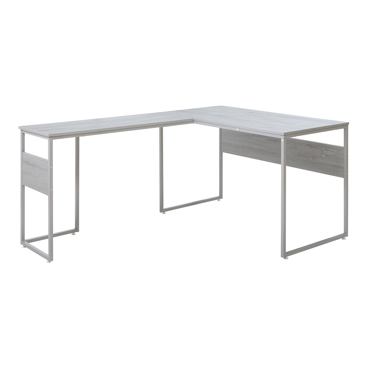 Secretária karlstang em forma de l 166x120x75 cm cinzento claro [en.casa]