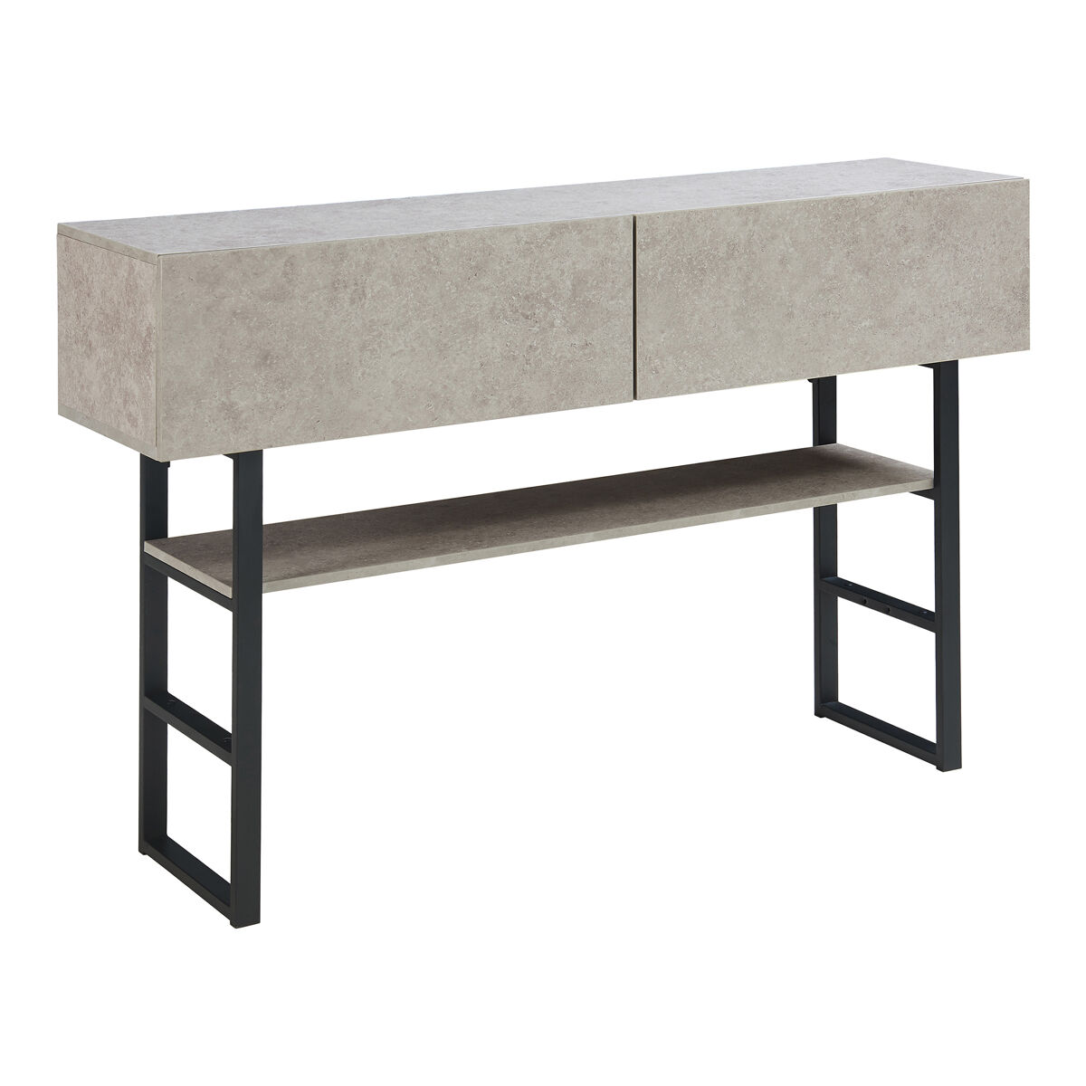 Mesa de consola varberg com 2 gavetas 75x120x30 cm aspeto betão claro [en.casa]