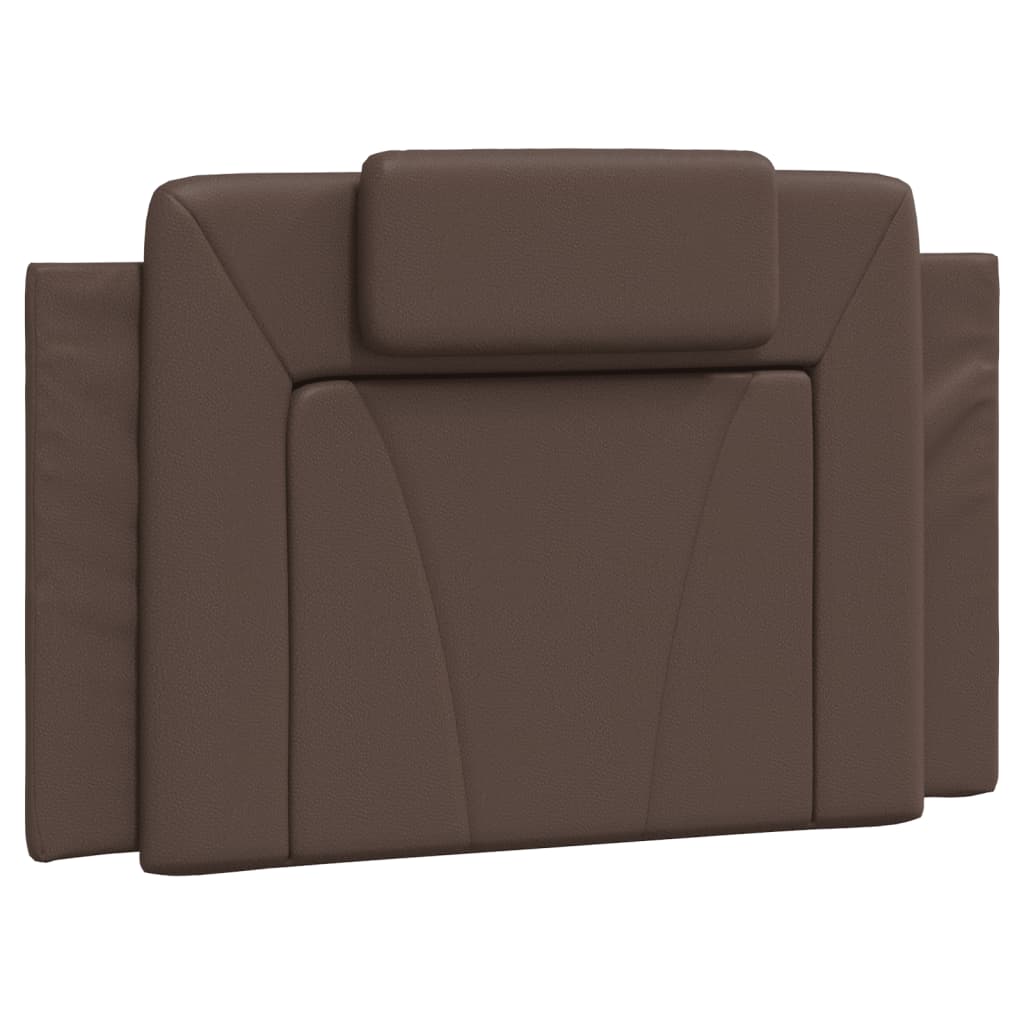 Vidaxl almofadão de cabeceira viana 80 cm couro artificial castanho