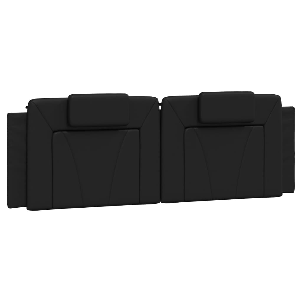 Vidaxl almofadão de cabeceira viana 160 cm couro artificial preto