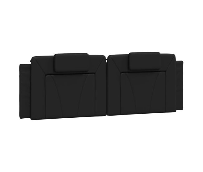 Vidaxl almofadão de cabeceira viana 160 cm couro artificial preto