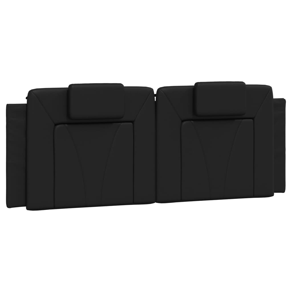 Vidaxl almofadão de cabeceira viana 120 cm couro artificial preto
