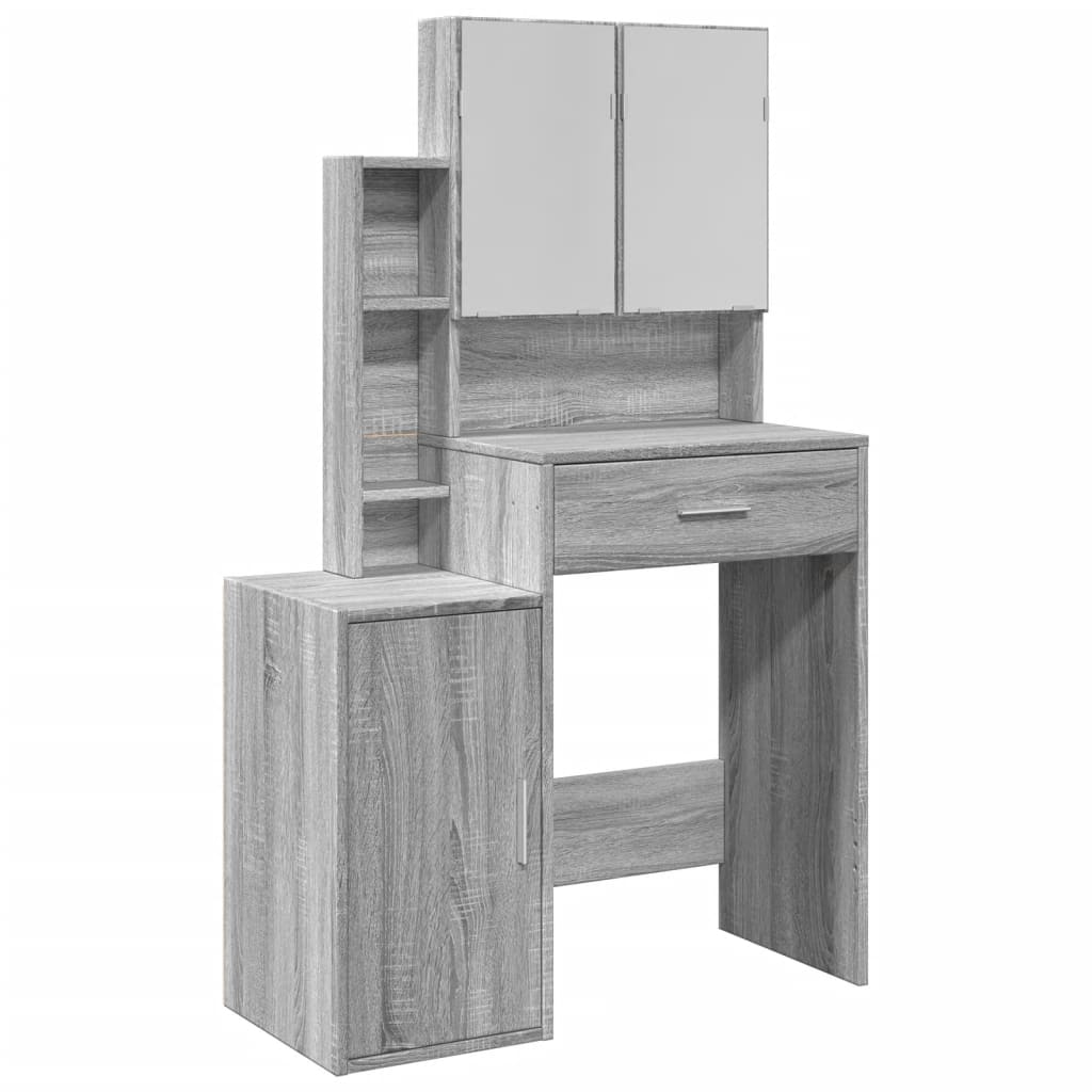 Penteadeira - toucador com armário 80x35x132 cm cor cinzento sonoma