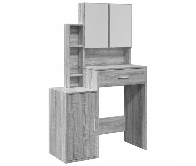 Penteadeira - toucador com armário 80x35x132 cm cor cinzento sonoma