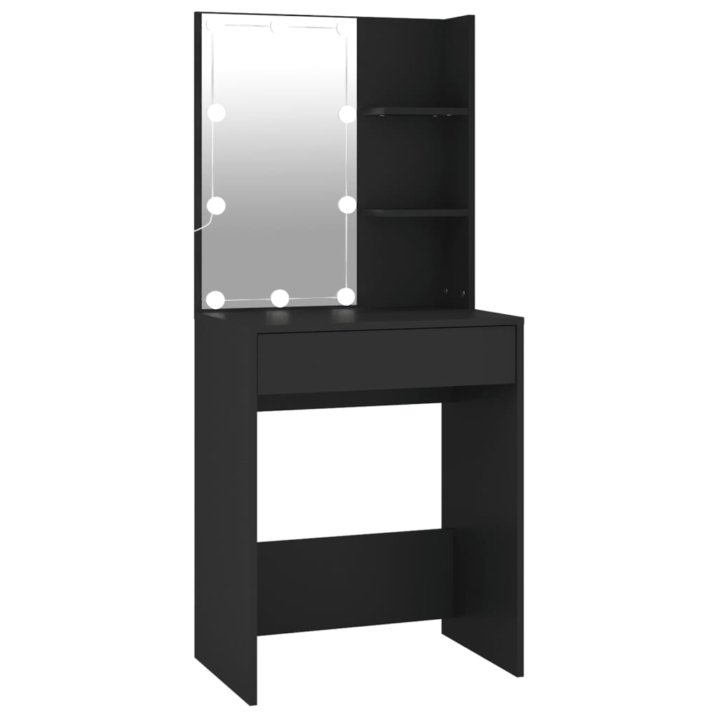 Penteadeira - toucador com luzes led 60x40x140 cm preto