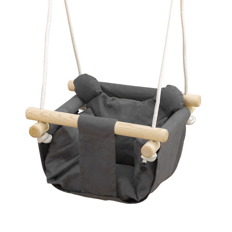 Aiyaplay baloiço para bebés de 9-36 meses com cordas ajustáveis baloiço infantil com e assento acolchoado carga 70 kg para interiores e exteriores 40x40x110-180 cm gris escuro