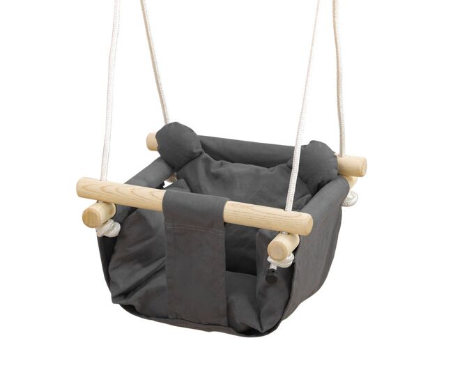 Aiyaplay baloiço para bebés de 9-36 meses com cordas ajustáveis baloiço infantil com e assento acolchoado carga 70 kg para interiores e exteriores 40x40x110-180 cm gris escuro
