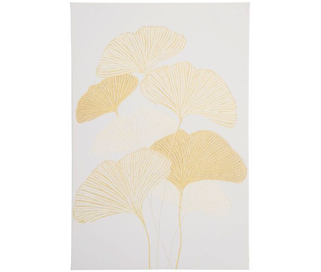 Homcom pintura em tela folhas de ginkgo biloba 90x60cm impressão artística para decoração de parede na sala de estar quarto de escritório