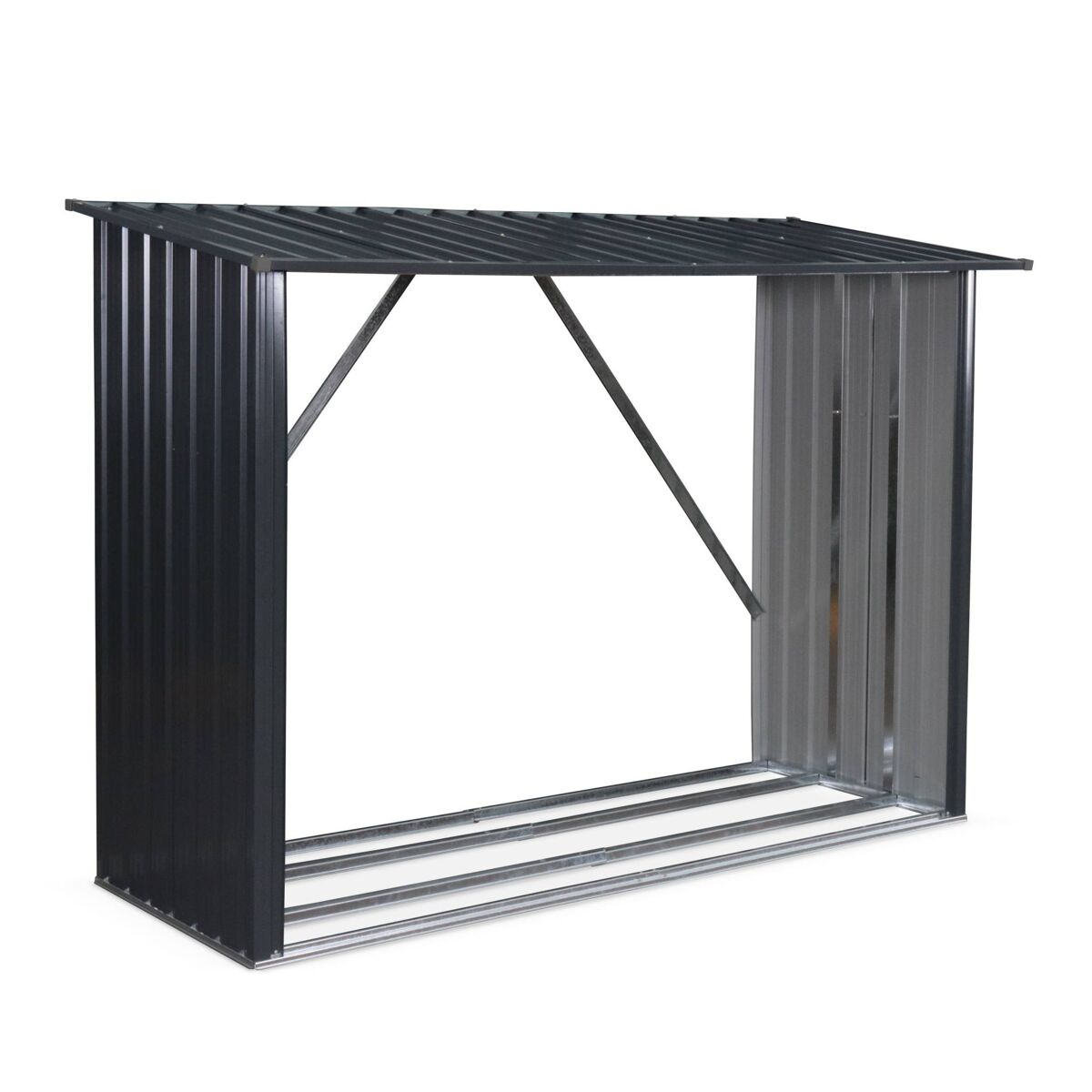 Galpão de jardim 80x215x155cm, aço galvanizado, epicea, antracite, 80x215x155 cm