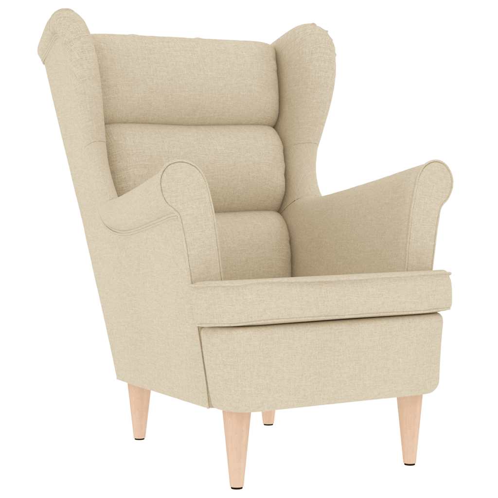 Vidaxl cadeira com apoio de braços 74x84x100 cm tecido cor creme