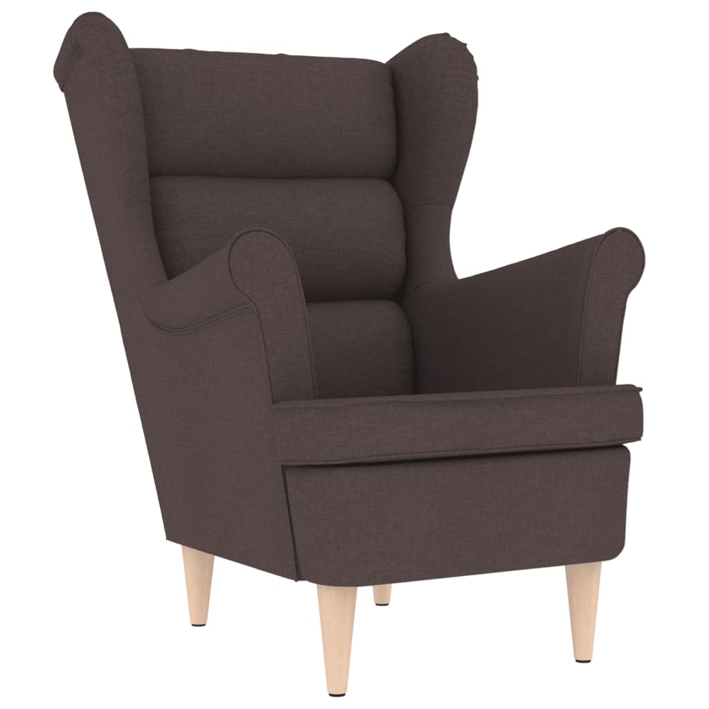 Vidaxl cadeira com apoio de braços 74x84x100 cm tecido castanho-escuro