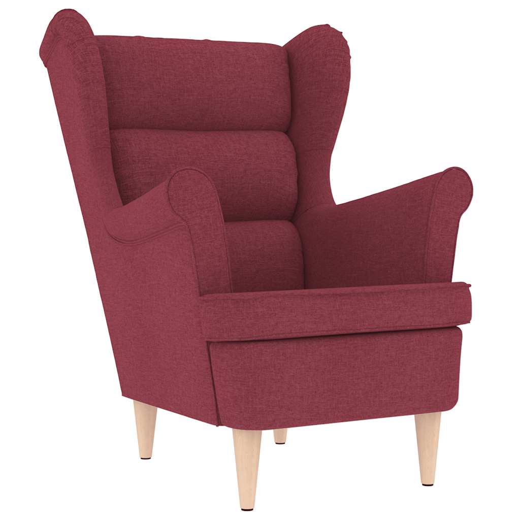 Vidaxl cadeira com apoio de braços 74x84x100 cm tecido vermelho tinto