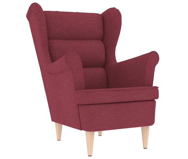 Vidaxl cadeira com apoio de braços 74x84x100 cm tecido vermelho tinto