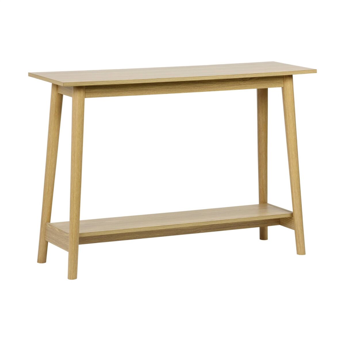 Consola escandinava em madeira de nogueira, 110cm, nepal, efeito freixo, 110x35x76 cm