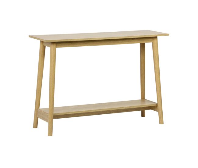 Consola escandinava em madeira de nogueira, 110cm, nepal, efeito freixo, 110x35x76 cm