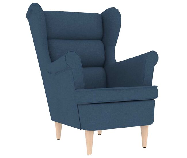 Vidaxl cadeira com apoio de braços 74x84x100 cm tecido azul