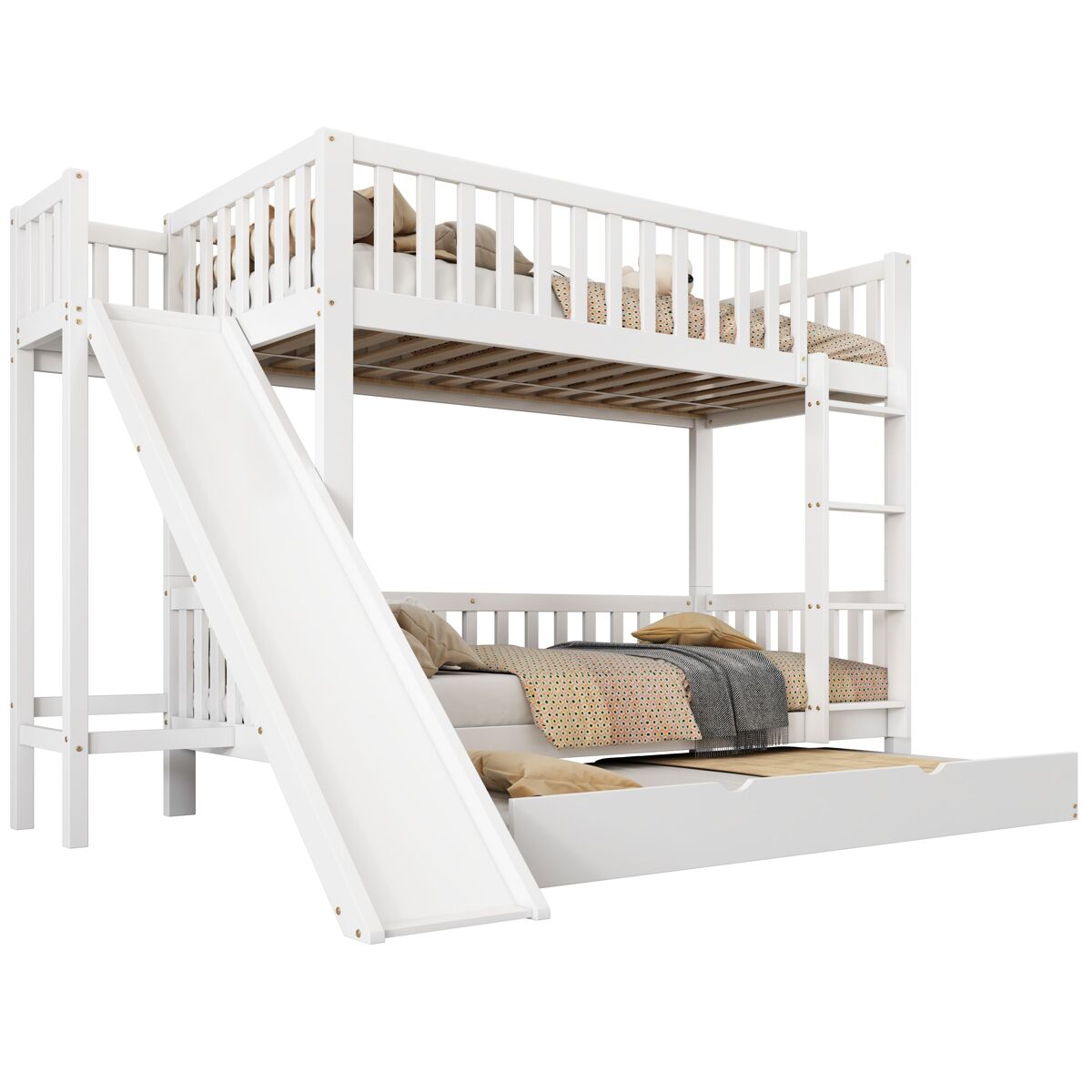 Beliche de madeira de pinho 90x200(90x190)cm,branco