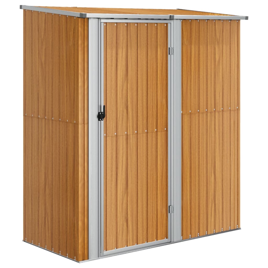Abrigo de jardim, cabana, casa de armazenamento, galpão ao ar livre, ferramentas robustas 180,5 x 97 x 209,5 cm, aço galvanizado, aparência de madeira