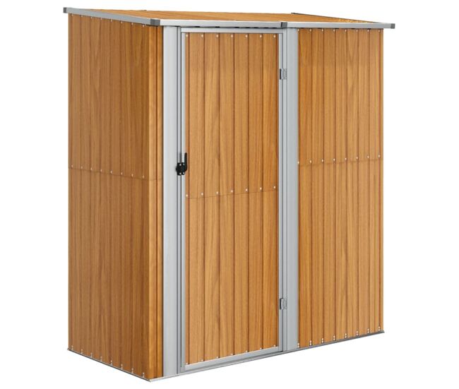Abrigo de jardim, cabana, casa de armazenamento, galpão ao ar livre, ferramentas robustas 180,5 x 97 x 209,5 cm, aço galvanizado, aparência de madeira