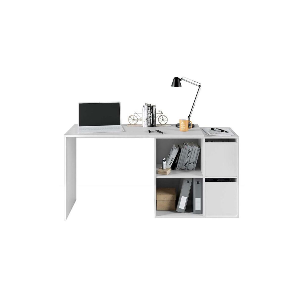 Secretária multiposições adapta artik white (branco mate) 120 x 74 x 77 cm