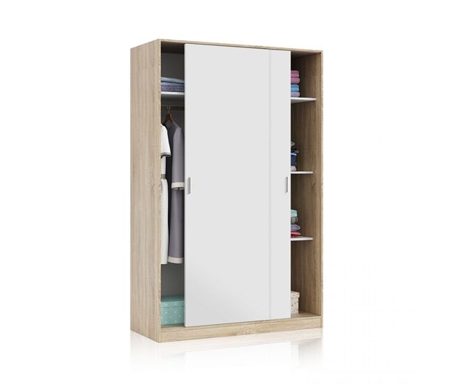 Guarda-roupa max artik white (branco mate) - carvalho canadiano 120 x 200 x 50 cm