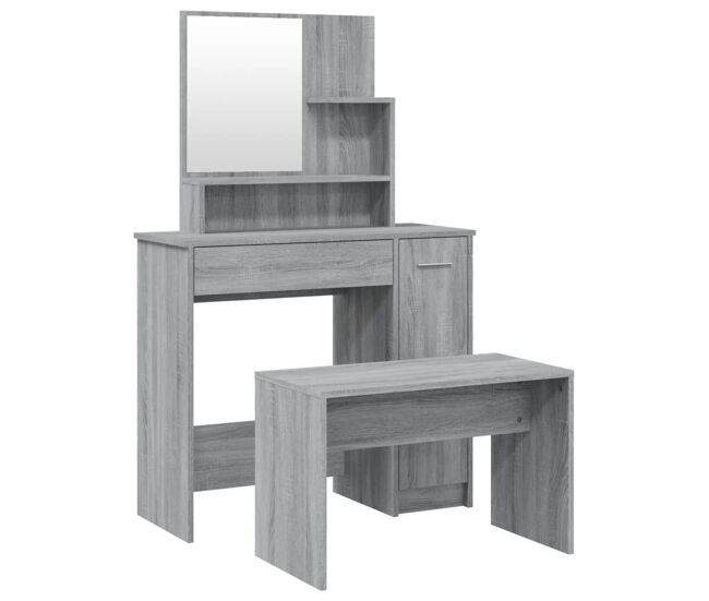 Conjunto penteadeira - toucador 86,5x35x136 cm cor sonoma cinzento
