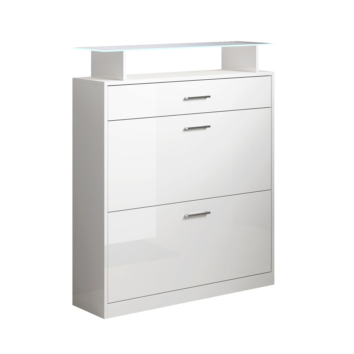 Sapateira de entrada hall de entrada branco 89x24x105 2 portas 1 gaveta led paola muebles bonitos