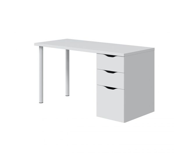 Mesa de escrita athena artik white (branco mate) 138 x 74 x 60cm cm