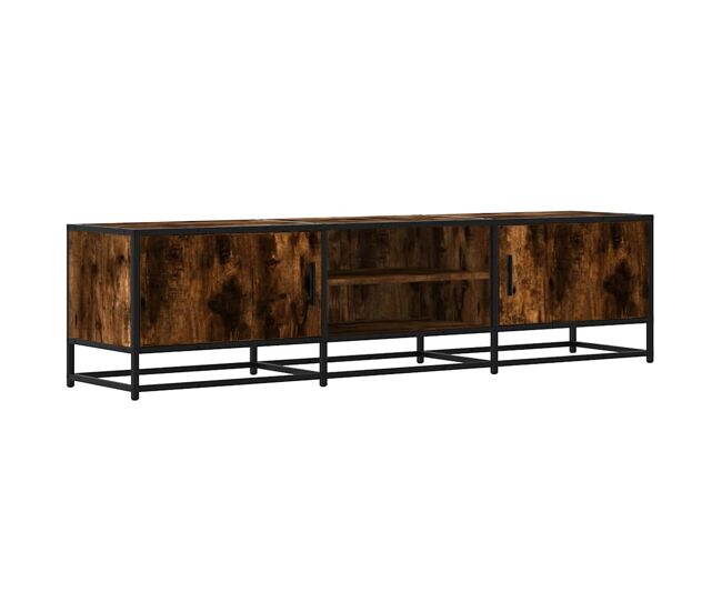Móvel p/ tv, armário de tv 160x35x41cm derivados madeira/metal carvalho fumado