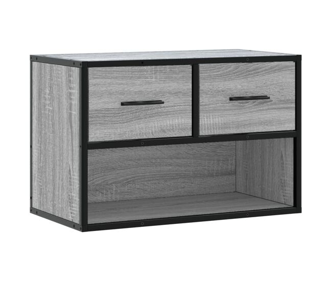 Móvel p/ tv, armário de tv 60x31x39,5 cm deriv. madeira/metal cinzento sonoma